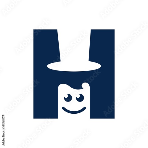 letter H logo vector.