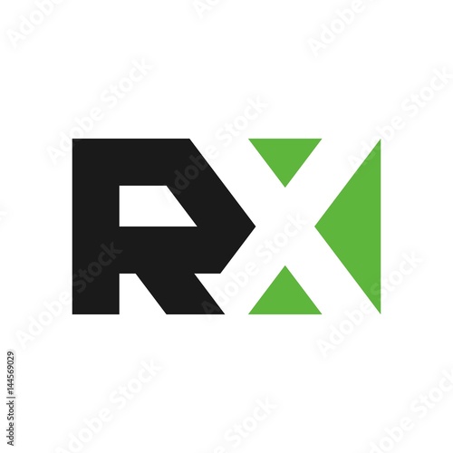 letter R and X logo vector.