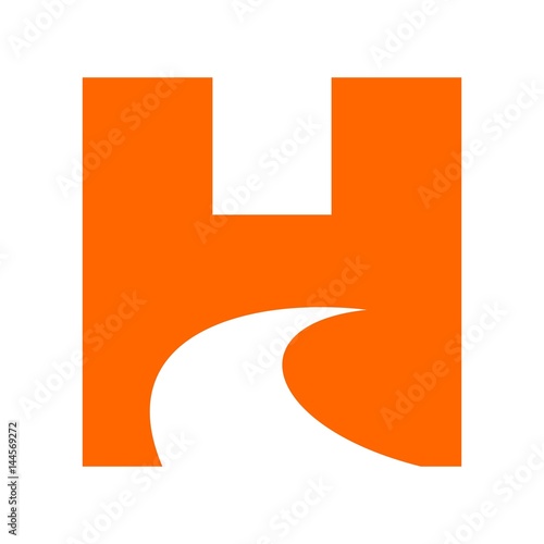 letter H logo vector. way logo vector.