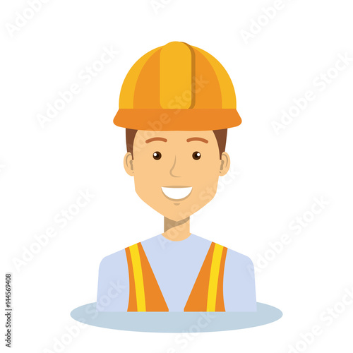 professional construction man character vector illustration design