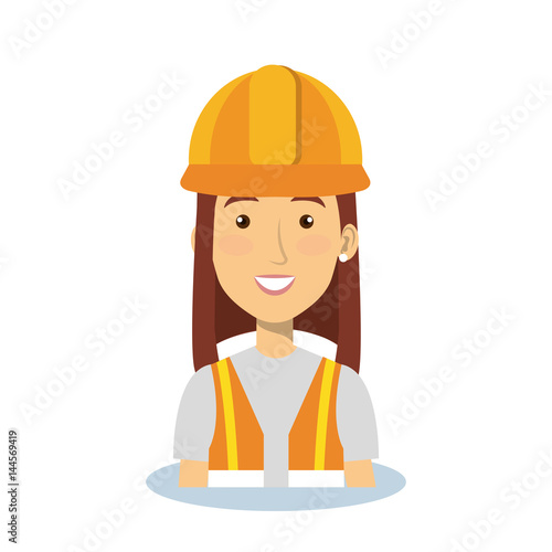 professional construction woman character vector illustration design