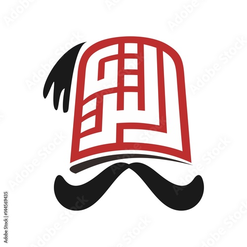 fez logo vector. turkish hat logo.