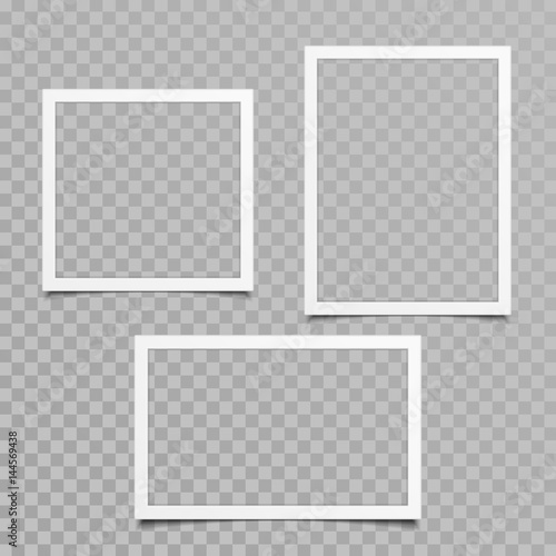 Blank photo frame vector set.