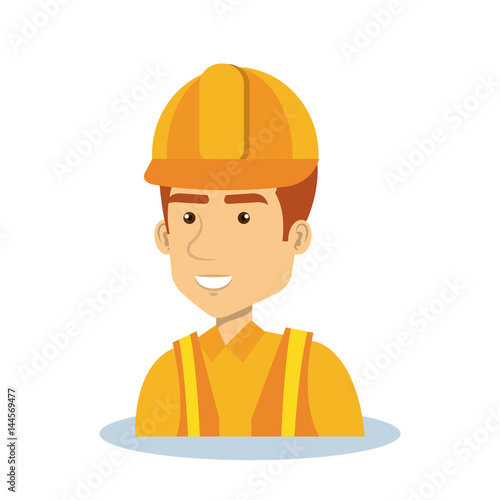 professional construction man character vector illustration design