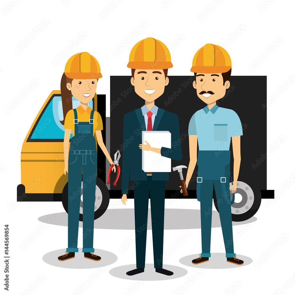 professional construction people characters vector illustration design professional construction people characters vector illustration design