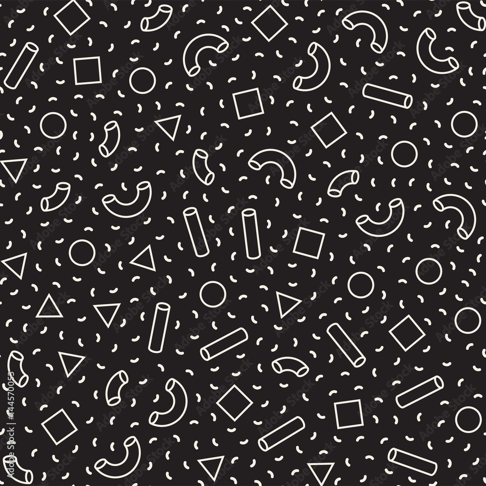 Seamless primitive jumble minimalism patterns. Randomly scattered geometric shapes. Abstract retro backgroun Seamless primitive jumble minimalism patterns. Randomly scattered geometric shapes. Abstract retro backgroun