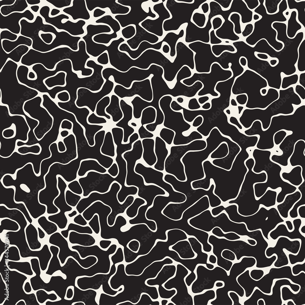 Fototapeta premium Abstract Retro Background Design. Vector Seamless Black And White Pattern.