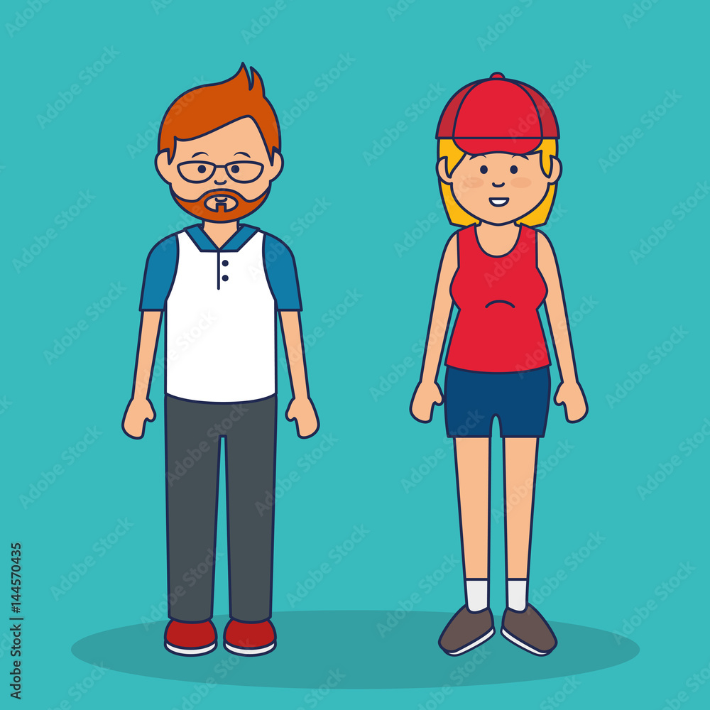 young people ethnicity characters vector illustration design
