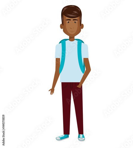 young man avatar character vector illustration design