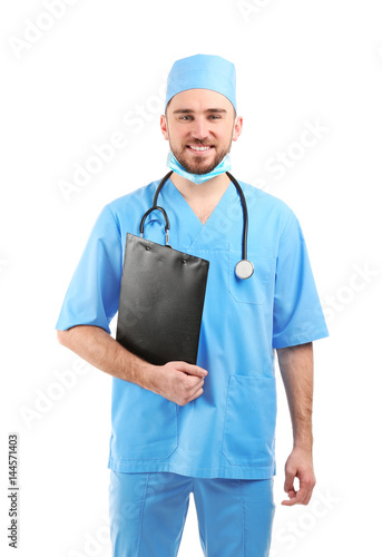 Handsome young doctor on wh...