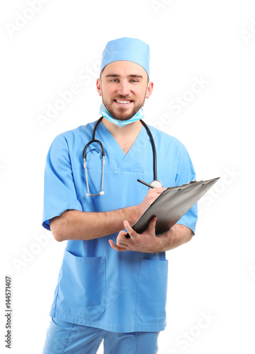 Handsome young doctor on wh...