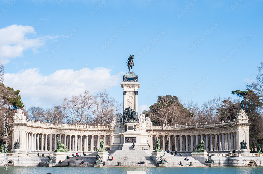 Alfonso XII statue on Retiro Park in Madrid.