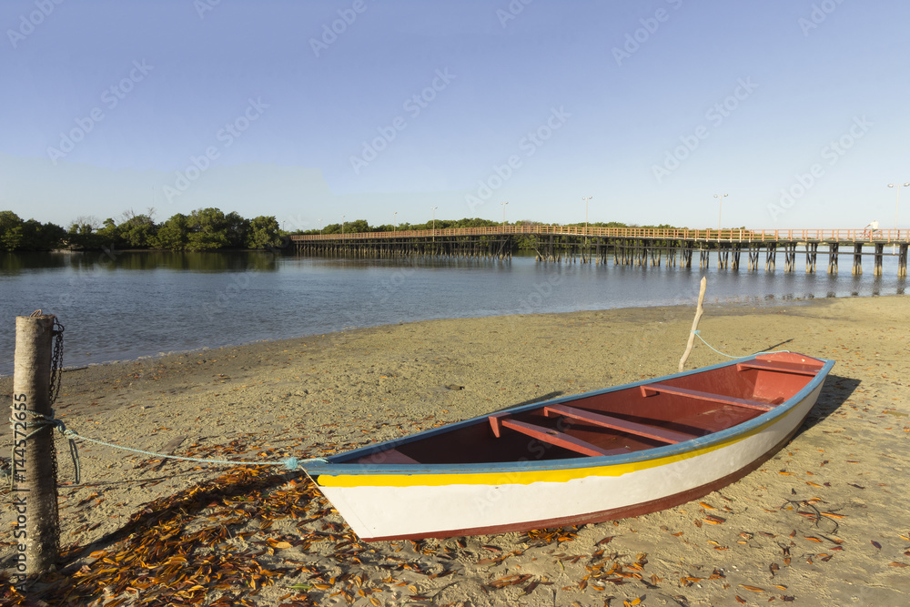 Guamaré, RN, Brazil (Fishing boats - sunset and sunshine)