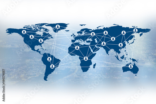 Business the Social media and personel symbol on world map, Elements of this image furnished by NASA