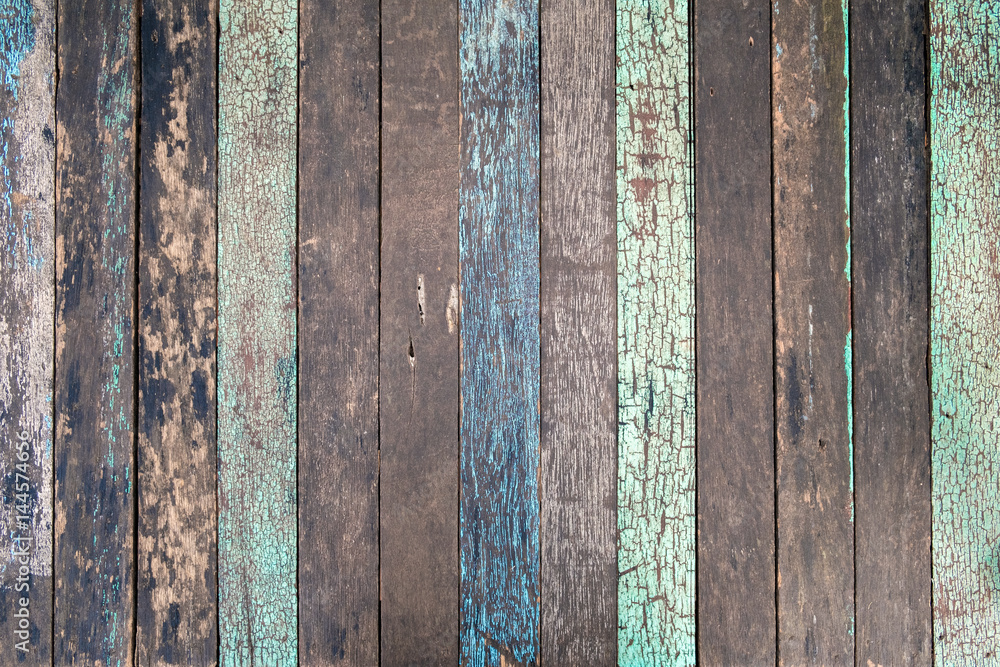 Fototapeta premium Vintage old wood plank background.