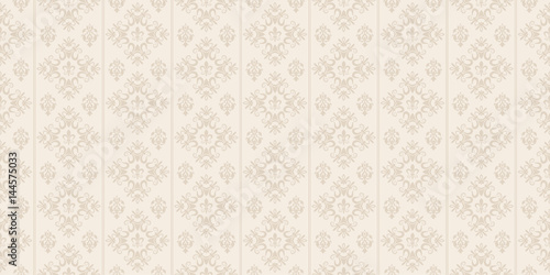 Decorative background in classic style, beige color, seamless pattern. Repeat...