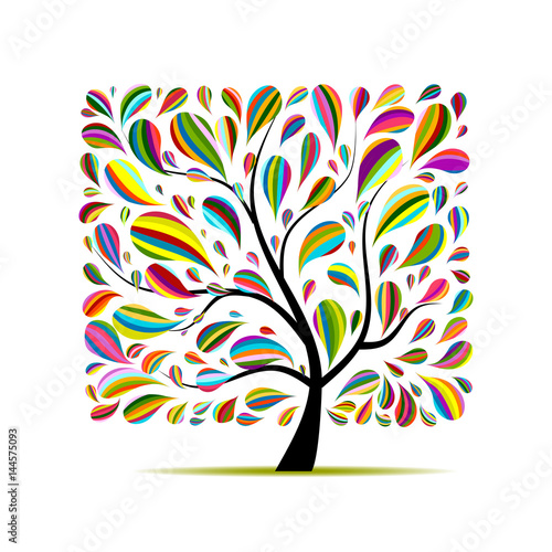 Colorful art tree for your design