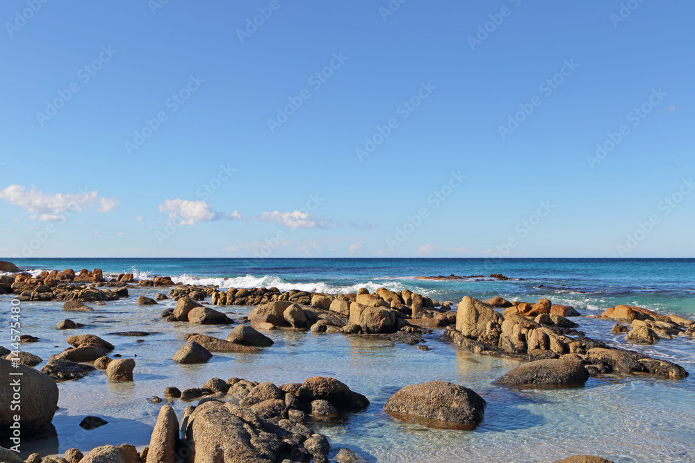 Rocky beach of Friendly Beach, Tasmania, Australia