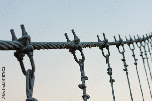 Coils of wire or cable used for suspension bridge.