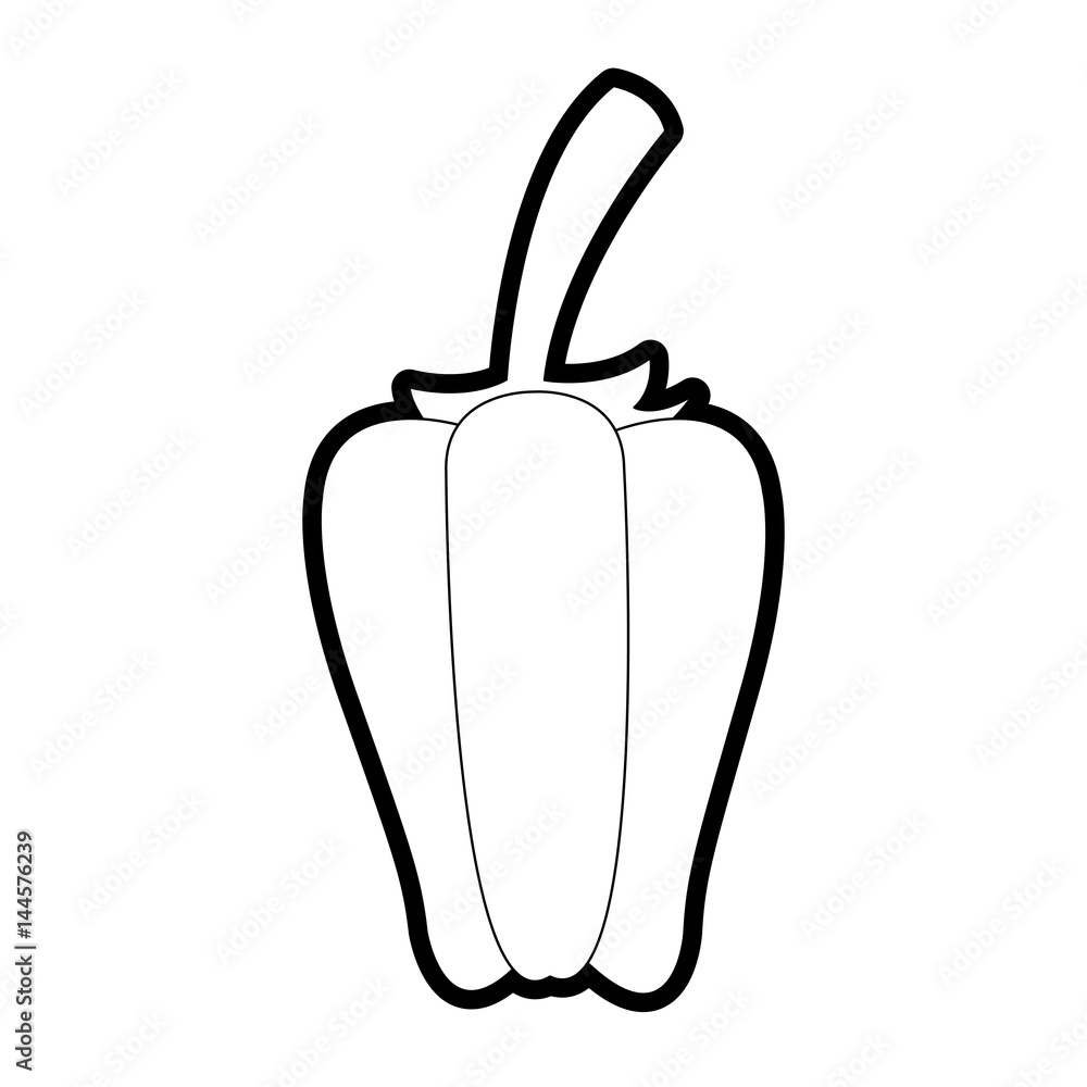 bell pepper vegetable icon image vector illustration design bold black outline bell pepper vegetable icon image vector illustration design bold black outline