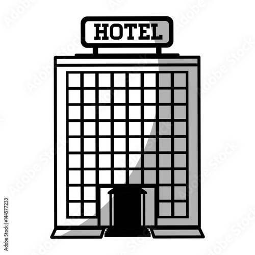 hotel bulding icon over white background. vector illustration