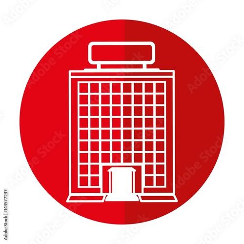 hotel bulding icon over white background. vector illustration