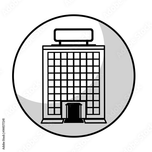 hotel bulding icon over white background. vector illustration