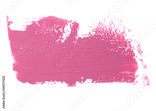 Pink color lipstick stroke on white for background