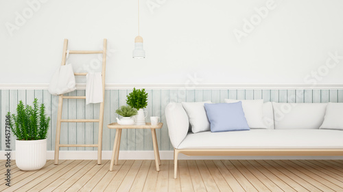 living area in condominium or house - 3D Rendering