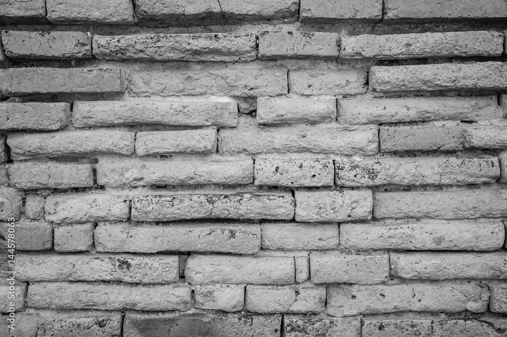 Obraz premium Old brick wall background black and white concept