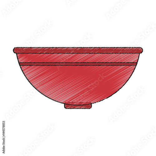 Bowl icon. Hair salon supply utensil and barbershop theme. Isolated design. Vector illustration
