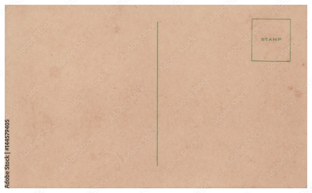 Back of an old postcard. Old postcard isolated on the white background. Can be used as background. Back of an old postcard. Old postcard isolated on the white background. Can be used as background.