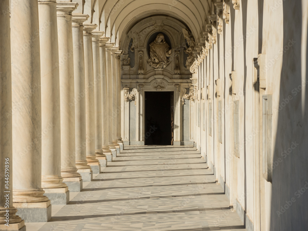 Napoli, Italy. The colonnade of the Charterhouse of San Martino Napoli, Italy. The colonnade of the Charterhouse of San Martino