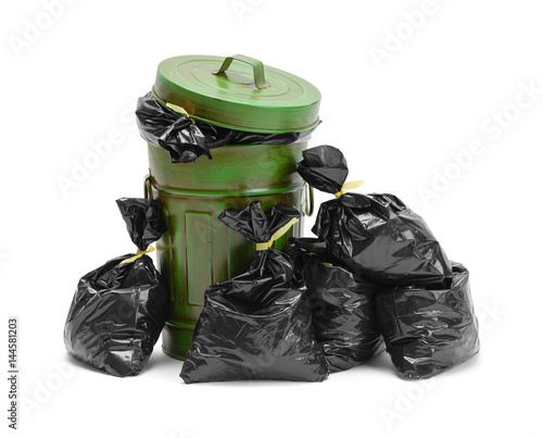 Naklejka Trash Can and Bags