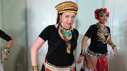 beautiful Tribal Fusion woman. costume of ethnic dancer. veru photo