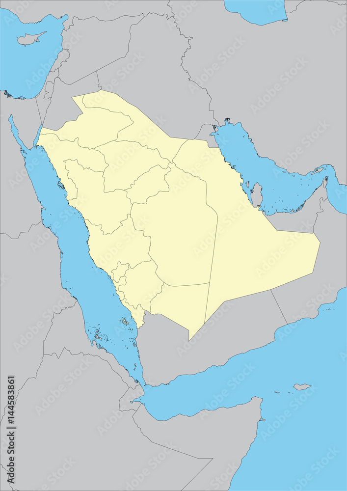 Vector map of Saudi Arabia
