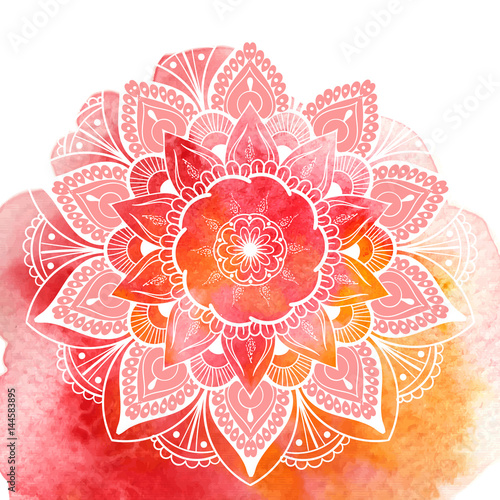 Fototapeta Decorative floral mandala. Vector illustration