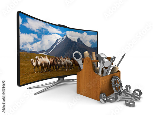TV on white background. Iso...