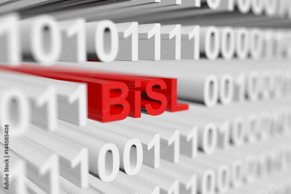 BiSL as a binary code with blurred background 3D illustration