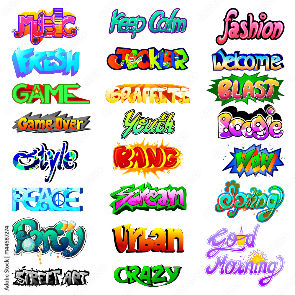Stylish Graffiti word text label Stylish Graffiti word text label