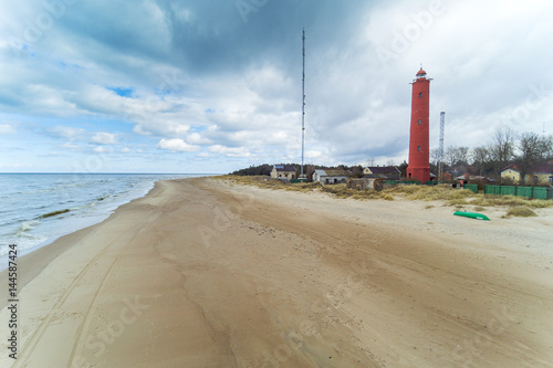Lighthouse on Baltic sea coast , Latvia.