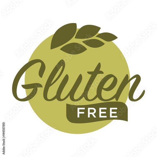Gluten free in cereal grains logo. Dough without harmful substances