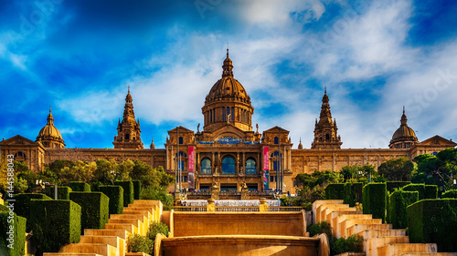 Photography Aerial top view of Barcelona, Catalonia, Spain in the spring