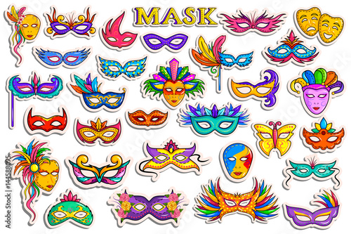 Sticker collection for Masquerade Party Masks