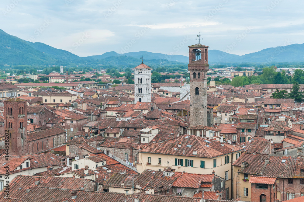 General View of Lucca in Tuscany, Italy