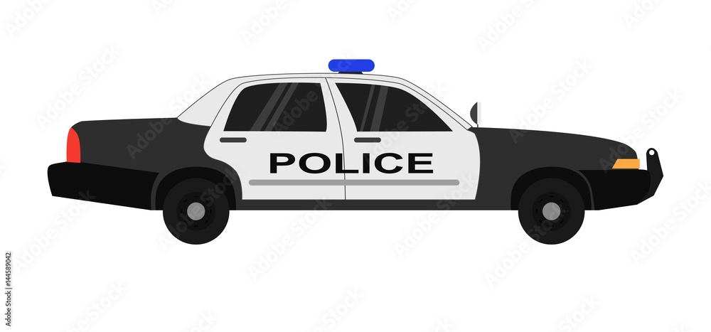 Police car realistic vector illustration isolated on white background ...
