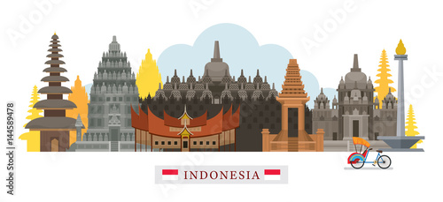 Indonesia Architecture Landmarks Skyline, Cityscape, Travel and Tourist Attraction