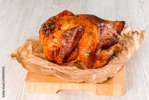 Roasted whole chicken photo