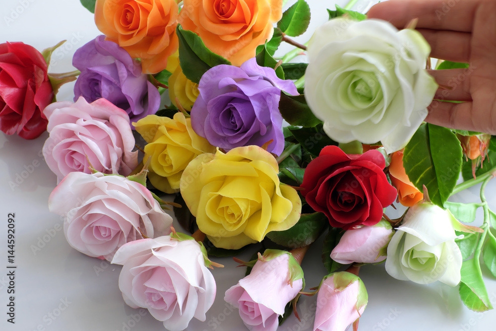 Naklejka premium clay art, colorful roses flower