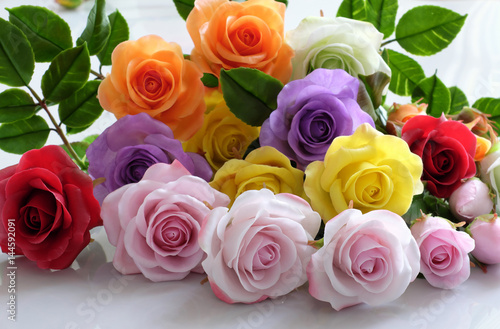 clay art  colorful roses flower